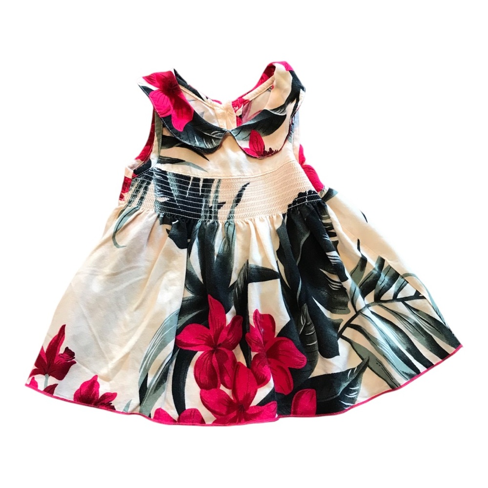 Hasaki Floral Sleeveless Dress with Pink and Green Design